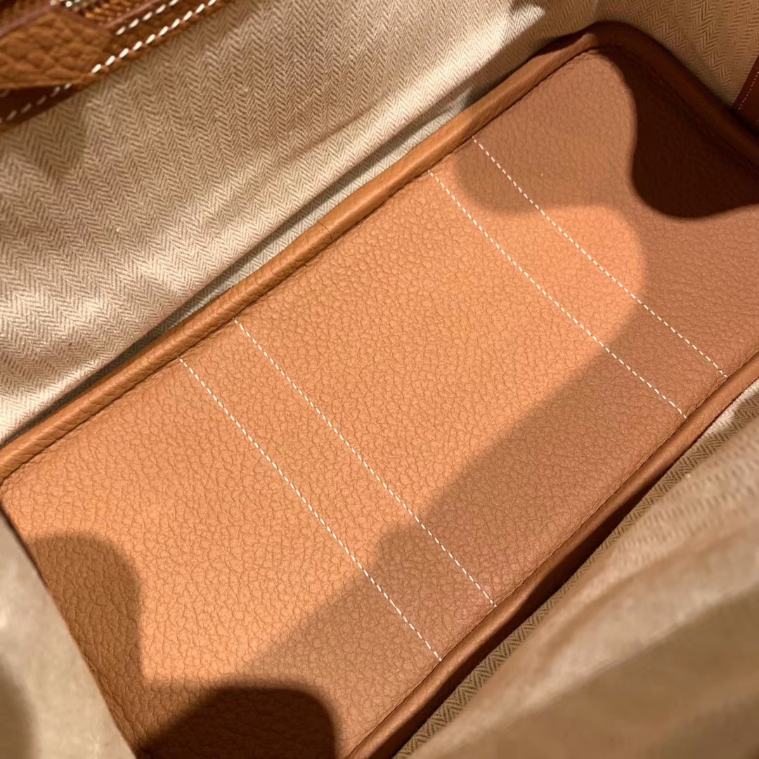 에르메스 가든파티30 골드브라운 은장 바쉬 컨트리